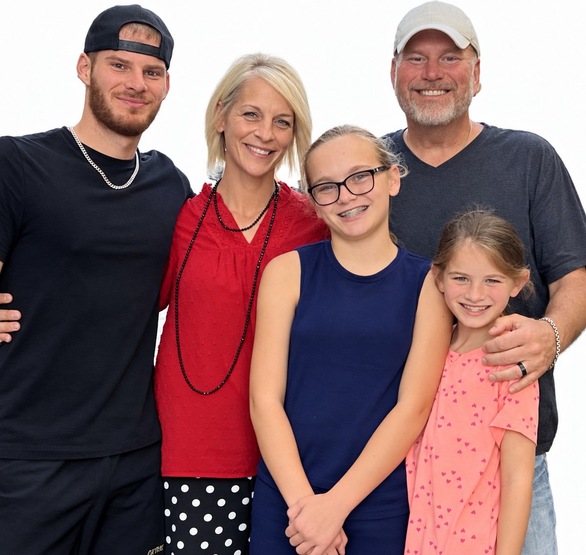 The Cantrell family smiling together
